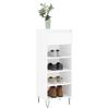 Shoe Cabinet High Gloss White 40 X 36 X 105 Cm Particleboard