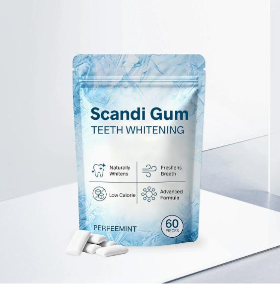 Scandi Gum Teeth Whitening Mint Chewing Gum – 60 Pieces