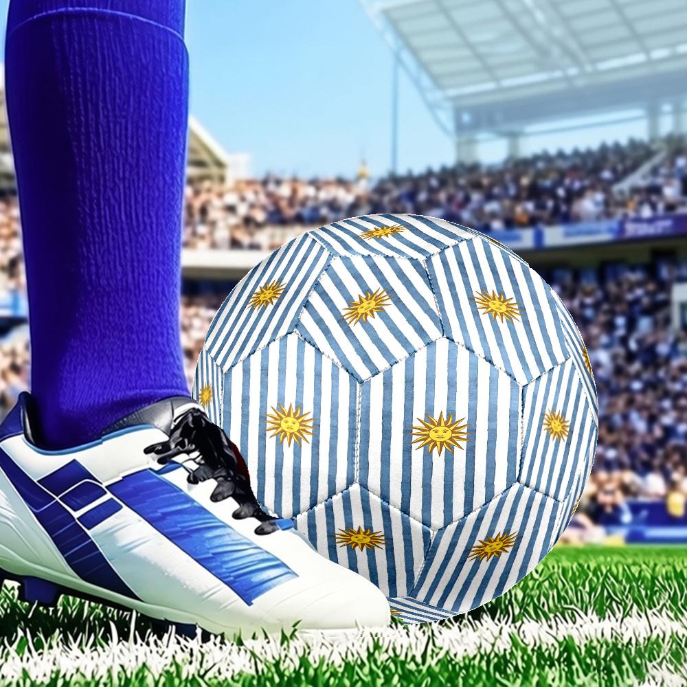 Argentina Flag Design Size 5 Soccer Ball, Suitable for Training and Matches, High-Elasticity, Wear-Resistant Material Gift for Fan