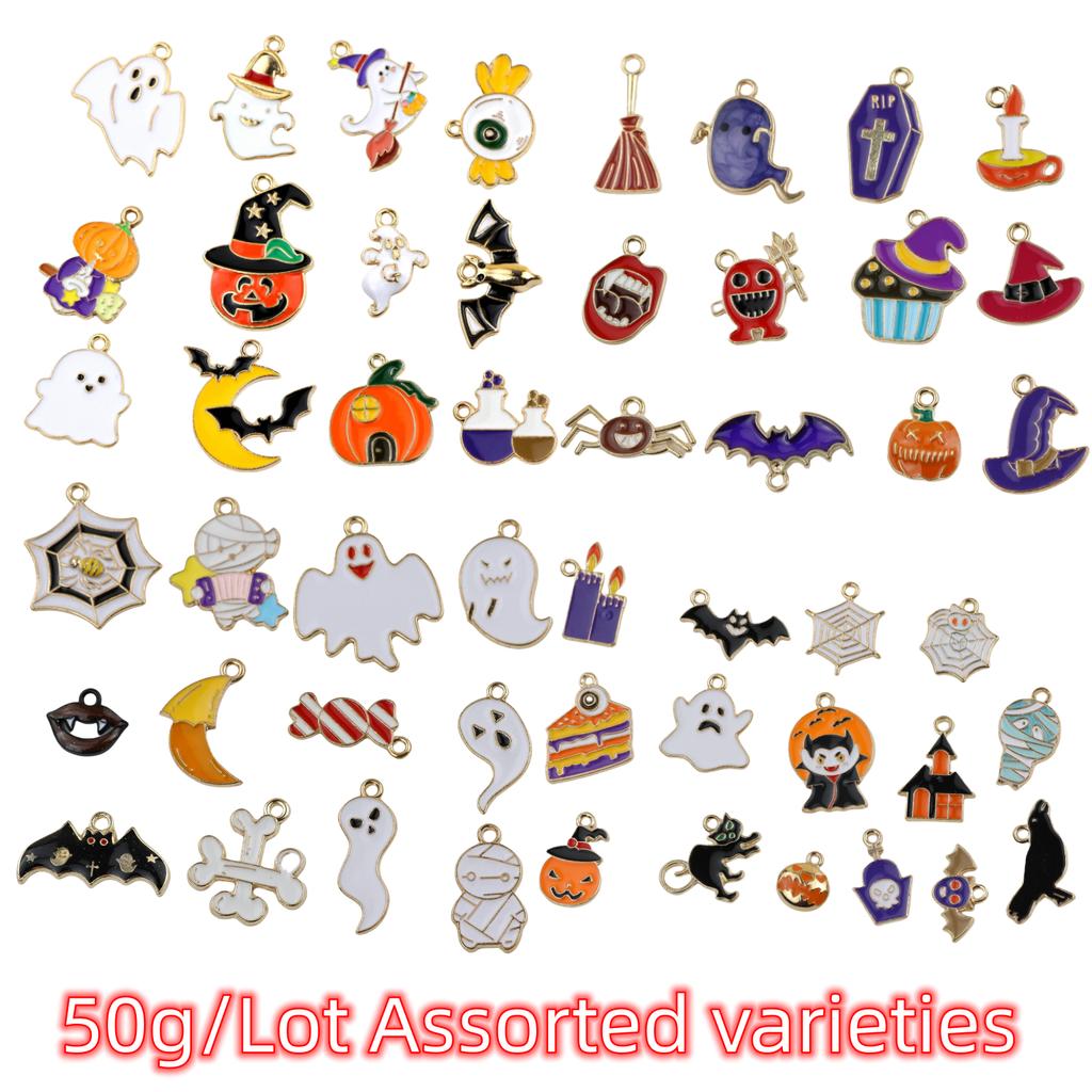 10g/50g/Lot Halloween Charms Enamel Jewelry Making Charms For Halloween Bracelet Necklace Earrings Making