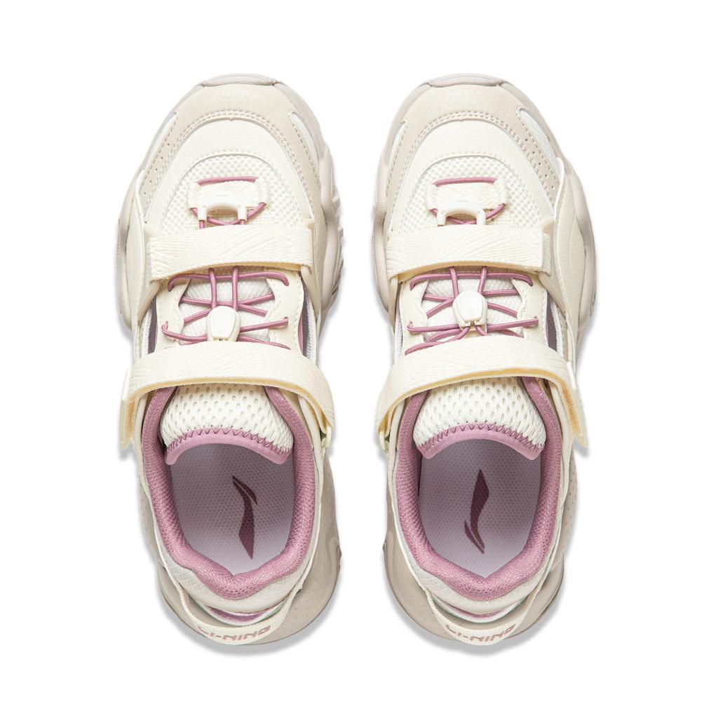 Li Ning Chuan You Удобная универсальная толстая подошва, увеличивающая высоту, амортизирующая, износостойкая, низкая повседневная обувь, женские кроссовки AGCU184-4