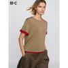 Uniqlo Японская Коробчатая Вязаная Футболка Моющаяся