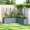 VidaXL Planter with Trellis, Flower Box, Plant Pot, Flower Box Garden Terrace Patio Outdoor, Blue Grey 367881