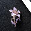 Vintage Flower Shape Brooch Pin Women Shining Rhinestone Decor Brooch Pin Elegant Scarf Clip Wedding Jewelry Accessories