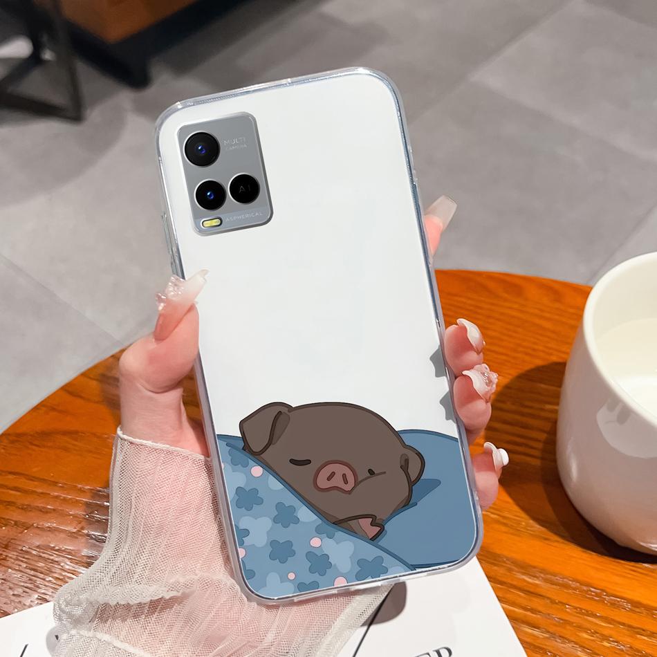 Чехол для телефона Vivo Y21 Y21S Y21T Y21A Y21E Y21G С рисунком цветов Мягкий прозрачный ТПУ Силиконовый Funda Для Vivo Y 21 Легкий бампер
