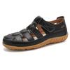 Plus Size Summer Women Sandals Solid Color Light Open-Toe Breathable Flats Non-Slip Soft Leather Walking Nurse Mom Shoes Outdoor