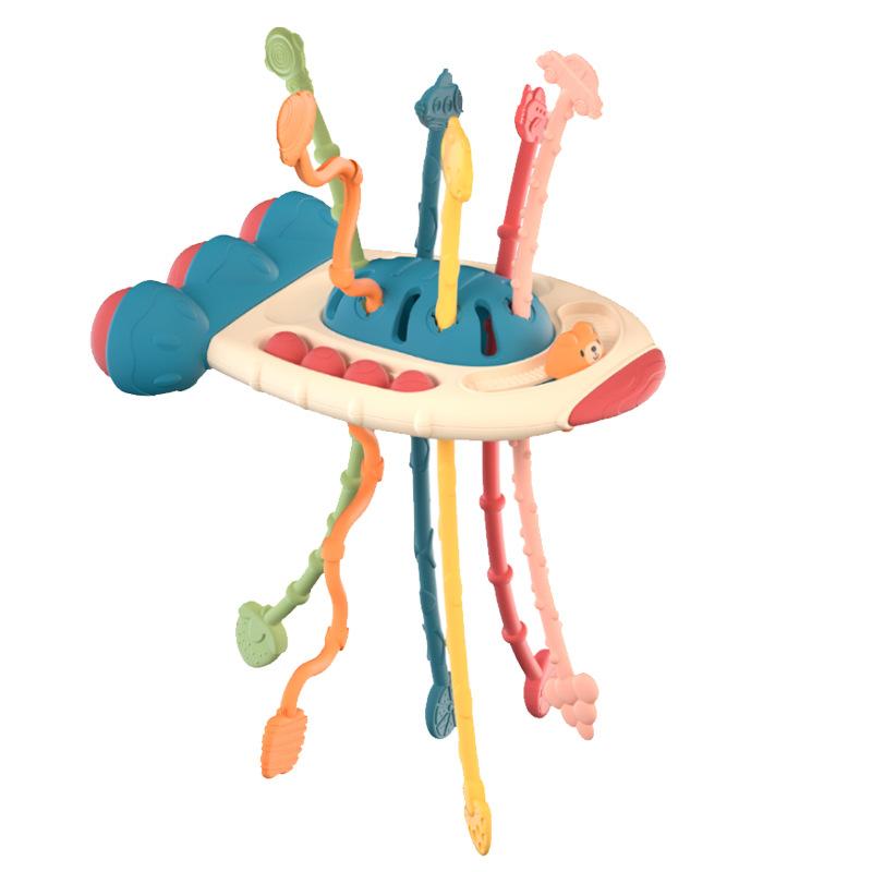 Детские игрушки Монтессори для развития детей 1, 2, 3 лет, силиконовые игрушки для прорезывания зубов, сенсорные игрушки на веревочке для детей, подарок 6, 12 месяцев