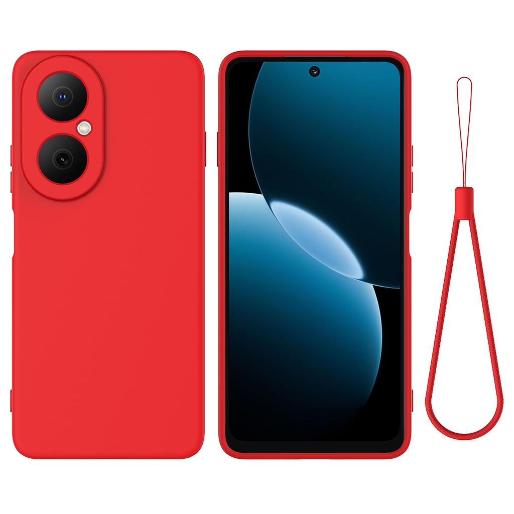 Для Huawei Nova Y73 4G Жидкий силиконовый чехол Задняя крышка телефона с ремешком на руку