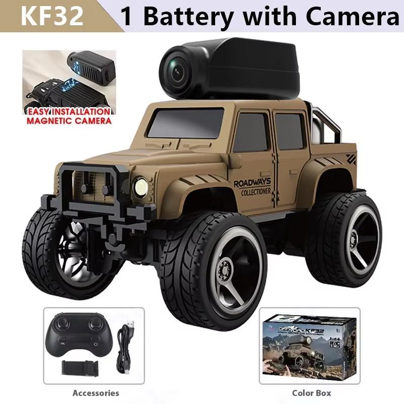 KF32 1:64 RC Mini Climbing Car With LED Light and HD Camera Radio Remote Control Cars Alloy Toy For Kids Christmas Holiday Gift