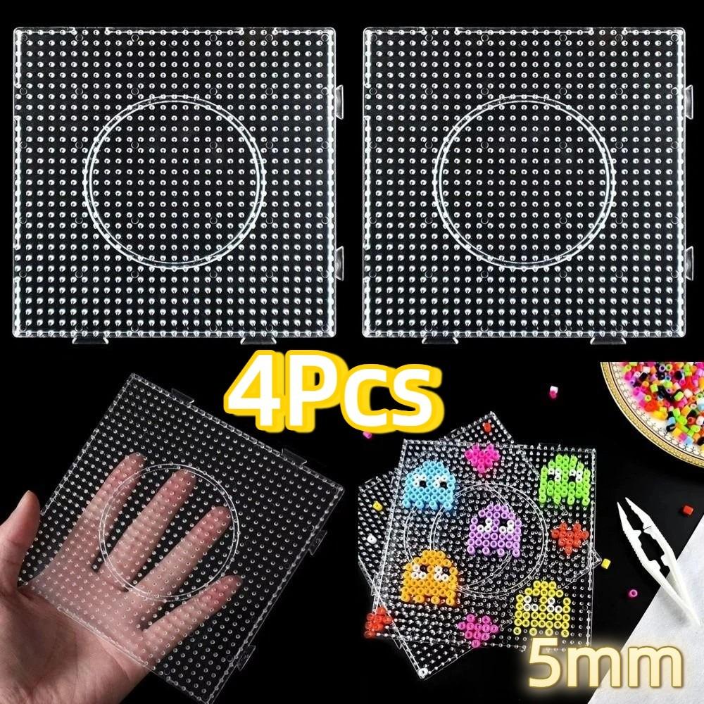 4Pcs Heat Resistant Fuse Beads Pegboards DIY Hama Beads Pegboards Educational Toys
