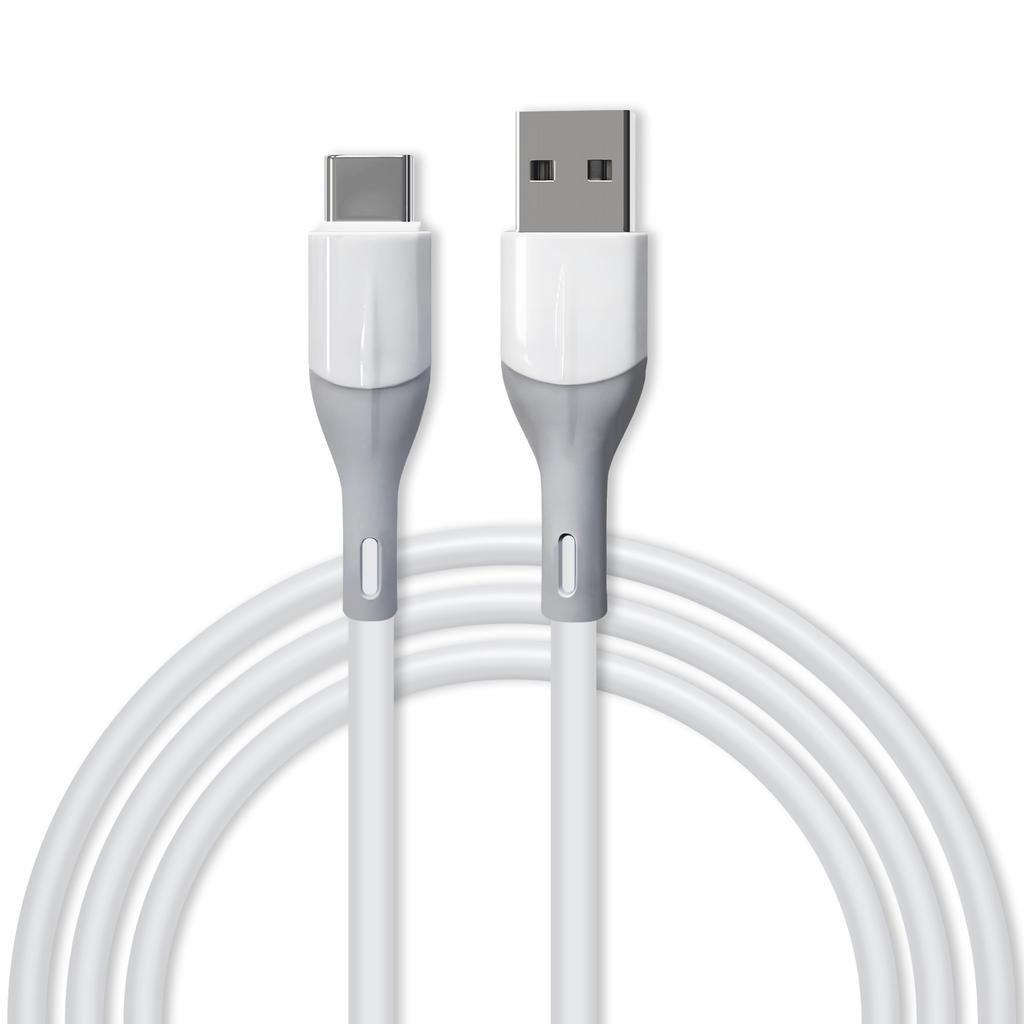 Неломающийся силиконовый USB Type C кабель для передачи данных на высокой скорости, совместимый с Xiaomi Redmi и другими смартфонами, зарядный кабель