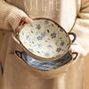 7,5-дюймовая японская домашняя миска для лапши, керамическая миска для супа с ручкой, миска для салата, пасты, кухонная посуда, микроволновая печь, посуда для выпечки