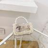 Stylish Mini Girls Handbag With Pearl Bow Design For Fashionable Princesses In Black And White Colors