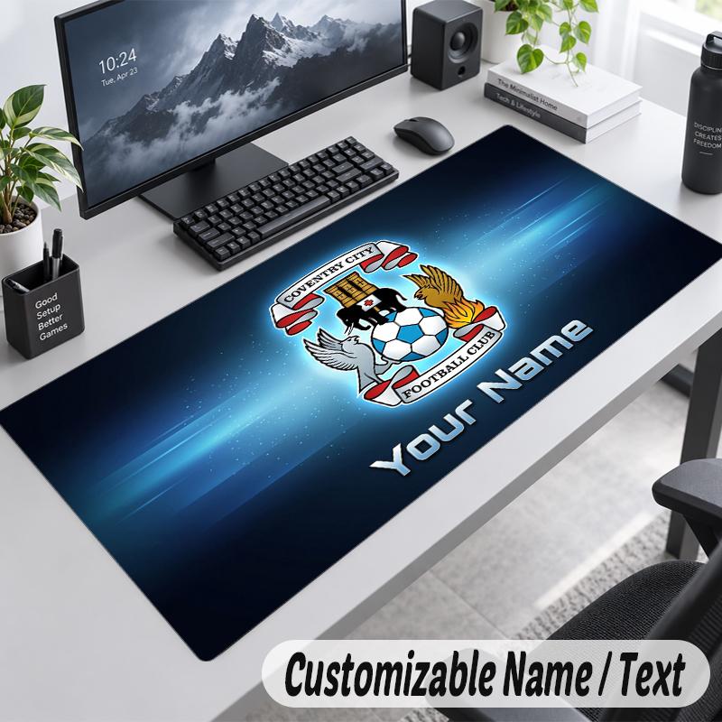 Custom Name Text Mouse Pad Coventry City Personalized Desk Pad For Work And Gaming