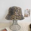 Retro Leopard Print Sequined Bucket Hat Spring and Autumn Personalized Hat Women's Casual Versatile Basin Hat Showing Face Small Bucket Hat