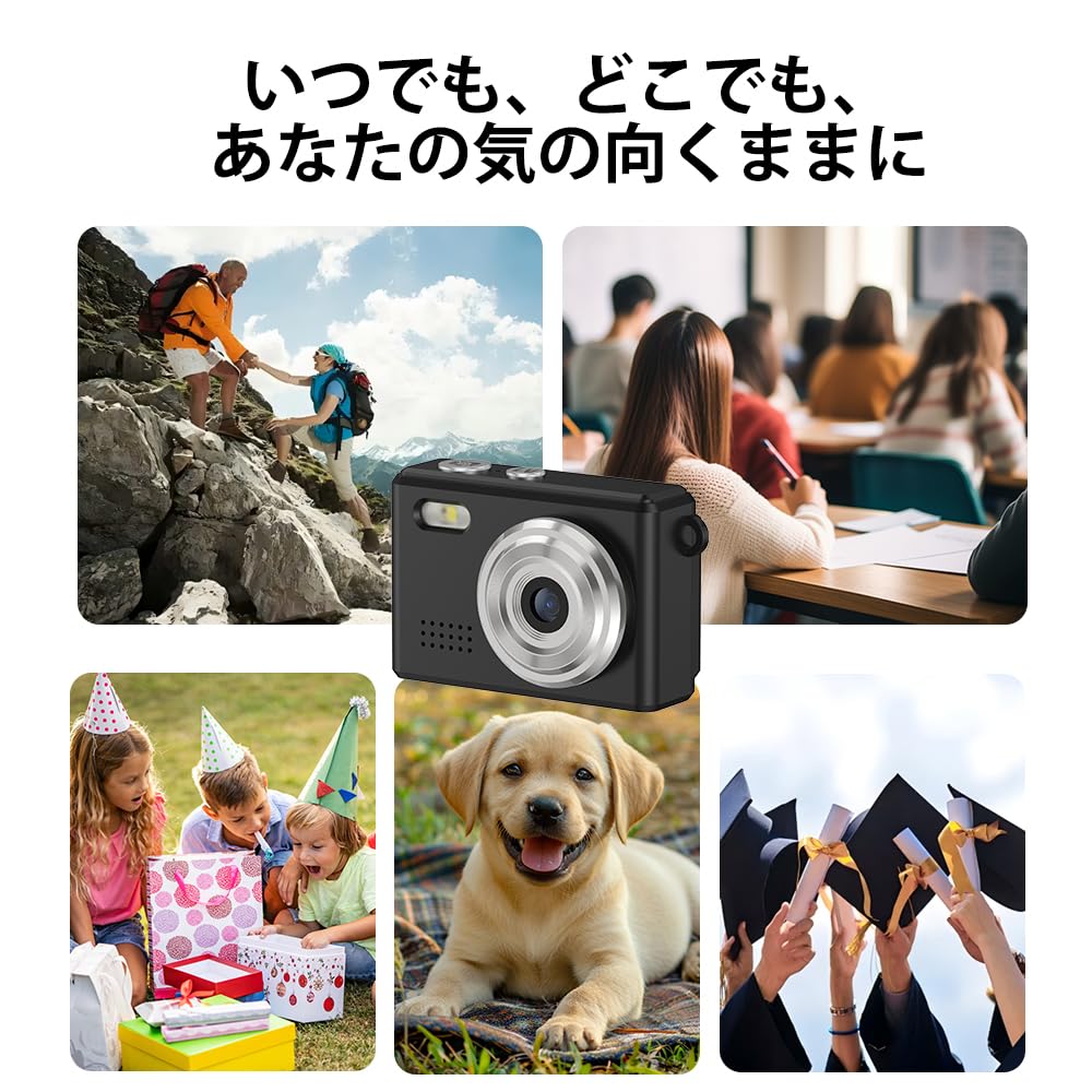 SACCONNECT Mini Digital Camera, Compact Digital Camera with Fixed Focus, Approximately 1 Megapixels, 720P HD Video, 0.96-inch LCD Screen, USB Type-C,