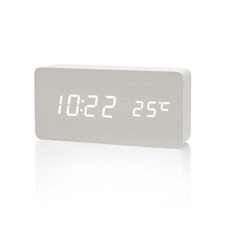 Цифровой будильник деревянные светодиодные настольные часы с температурой для спальни офиса путешествия украшения стола