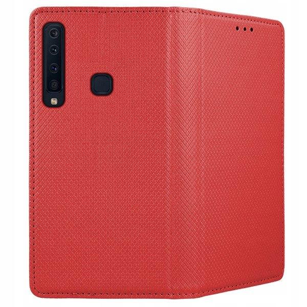 Case for Samsung Galaxy A9 2018 CLOSED SMART MAGNET CASE RED + GLASS