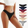 7Pcs/Set Women's Cotton Thongs Comfortable Ladies G-string Female Sexy Low-Rise Underwear Solid Color Bikini Underpants Lingerie