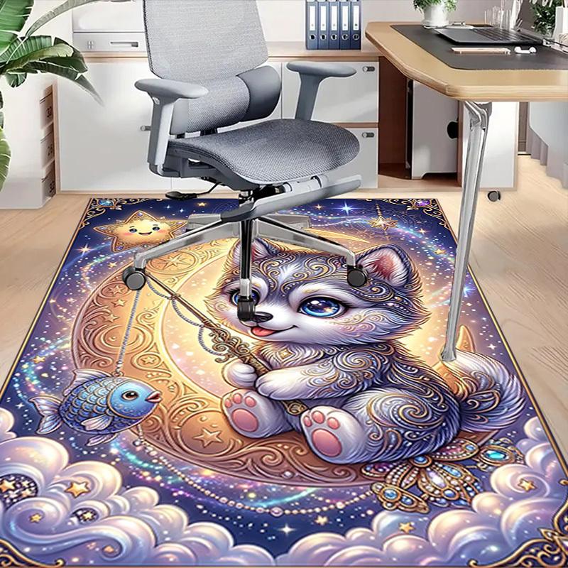 1PC Moon Starry Night Non-Slip Floor Carpet Compatible for Office&Living Room&Bedroom&Dining room - Soft & Pattern-G0400