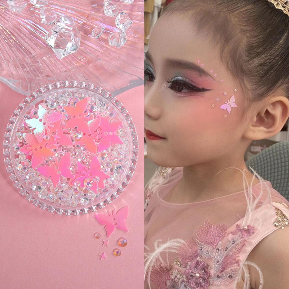 Bright Glitter Butterfly Sticker Self Adhesive Multi DIY Purpose Body And Decoration Face Makeu D1L3