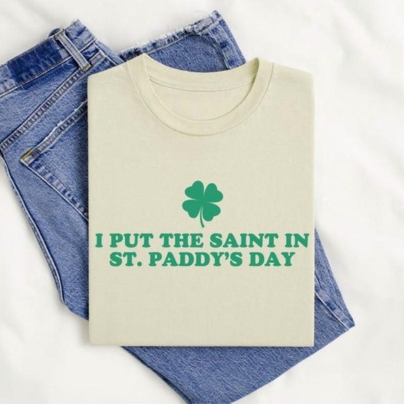 Я Поместил Святого в Смешной День Святого Патрика Смешной St Pattys Поцелуй Меня Я Ирландец Счастливый St Paddys Термохуди с Длинным Рукавом