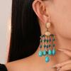 Turquoise Bohemian Turquoise Earrings Bohemia Style Earrings Pendant  Beach