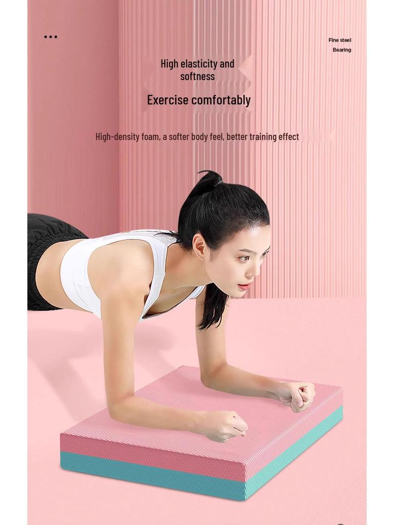 Коврик для йоги и фитнеса из бесшумной нескользящей толстой пены и ролик для пресса с подушечкой для колен
