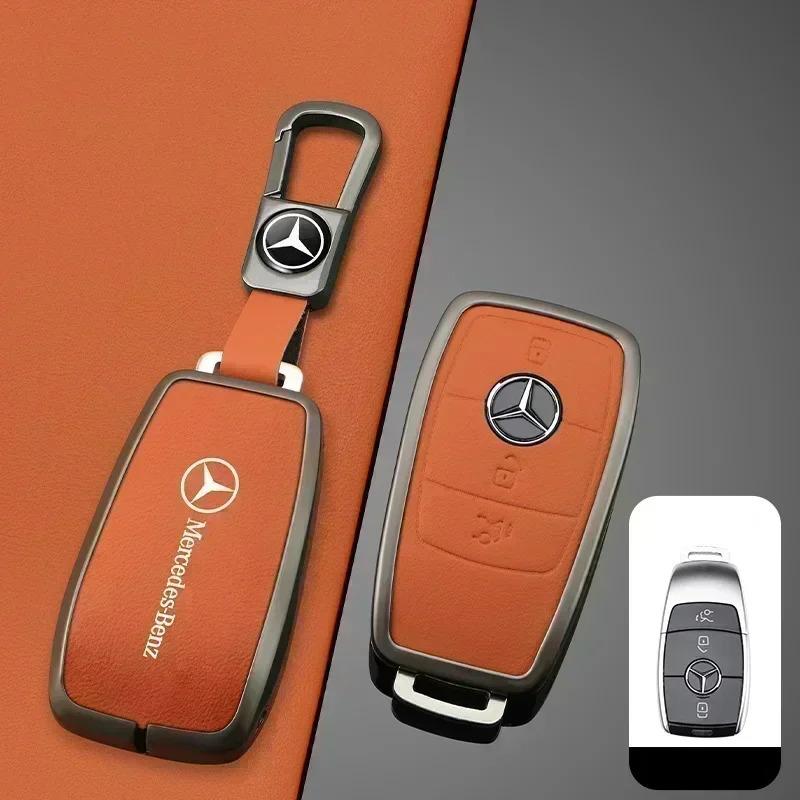 Leather Car Key Case Cover Shell Bag For Mercedes Benz AMG A C E S Class W204 W205 W212 W213 W176 GLC CLE CLA GLC GLS W177 W222 w1