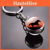European Style Glass Keychain With Animal Illustration For Gift And Accessories