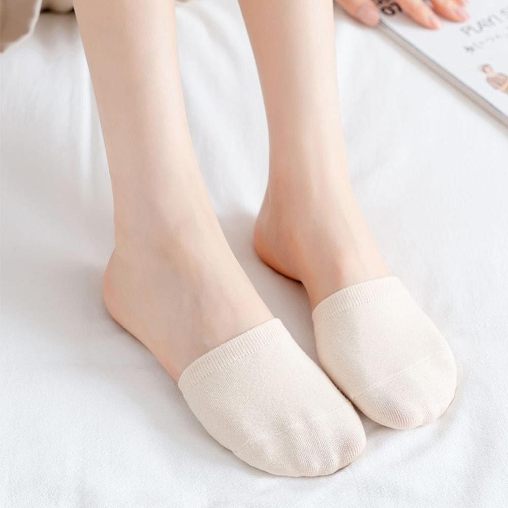 Pure Cotton Invisible Half Sock Silicone Anti-slip Front Half Foot Socks Cute Female Socks