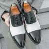 Мода Мода Новые Мужские Заостренные Черные С Белой Вставкой Повседневные Оксфорды Мужская Вечерняя Одежда Выпускной Формальная Свадебная Обувь
