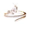 Flower Bud Horse Eye Zircon Open Ring Branch and leaf twist pattern, delicate and versatile, perfect for everyday wear, a gentle and elegant piece of