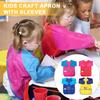 Kids Waterproof Art Apron with Long Sleeves Mess-Free User-friendly Versatile Painting Smock for Children