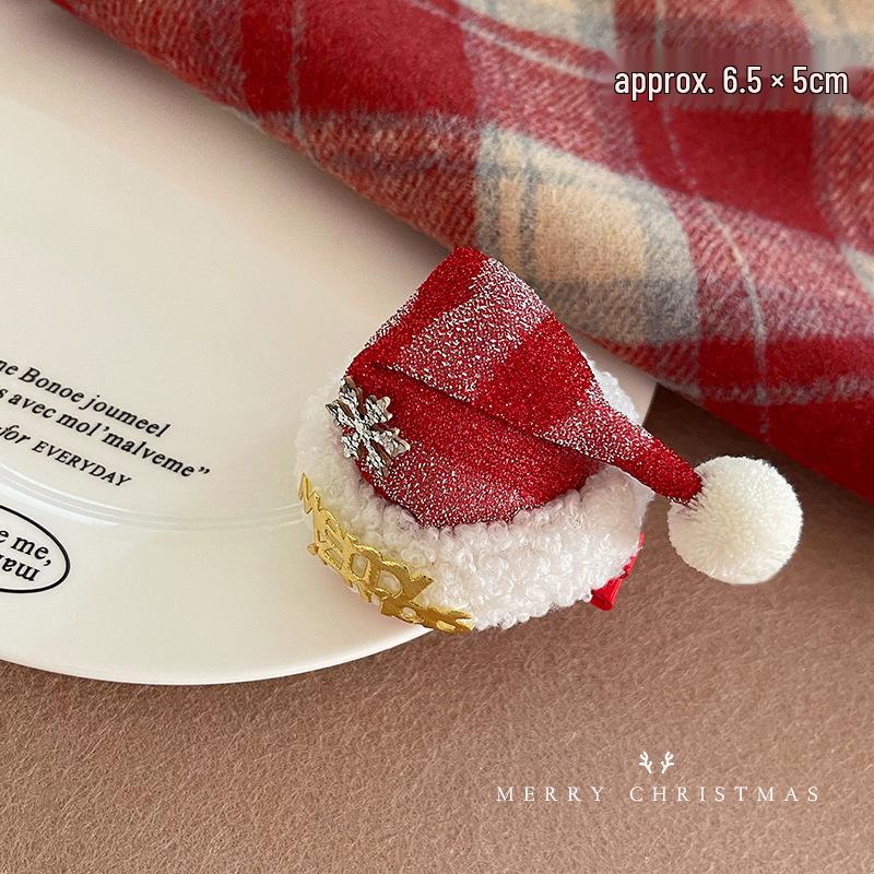 Женская рождественская плюшевая шапка, повязка на голову, аксессуары для волос