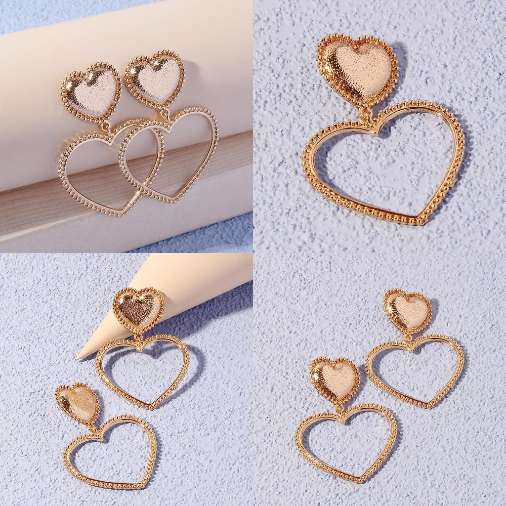 W240 Heartshaped Earrings With Electroplated Alloy For Wedding And Gift Giving