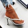Stylish Women's Heel Flip Flops Black High Heels White Sandals Women Mules Slippers Ladies Summer Shoes 36-42