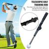 Retractable Golf Swing Training Aid Portable Grip Trainer with Click Feedback for Right And Left Handed Golfers Warm Up Stick Telescopic Short Club