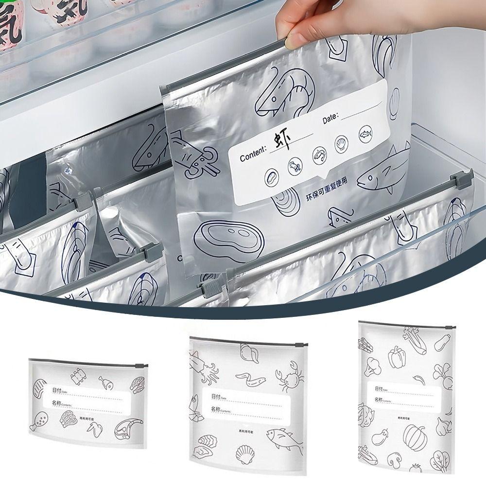 10Pcs/Bag Leakproof Freezer Stand Up Bag Aluminum Foil Kitchen Fresh Bag New Food Bag