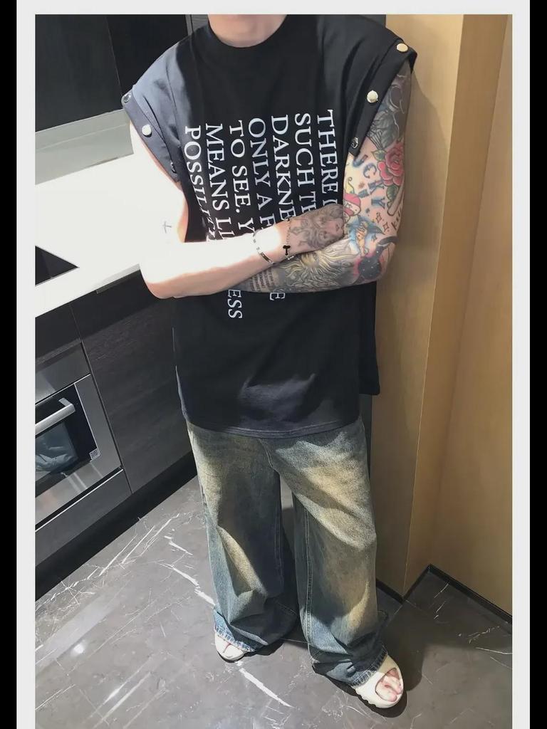 Мужские джинсы с широкими штанинами в стиле ретро с градиентом — модный свободный крой для осени и зимы