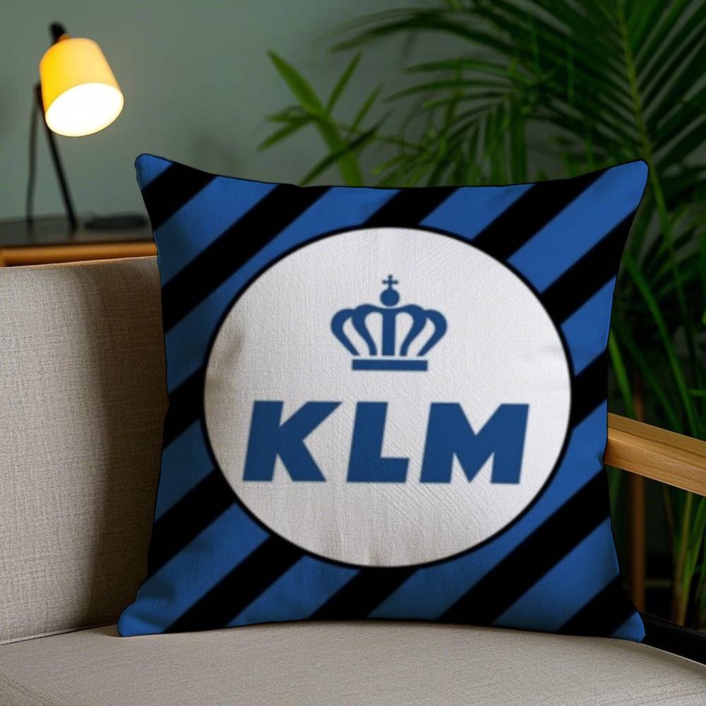 Нидерланды K-Klm R-Королевские голландские авиалинии Наволочка для дома, общежития, спинки стула, короткий плюш, двусторонняя печать, чехол для офисной подушки