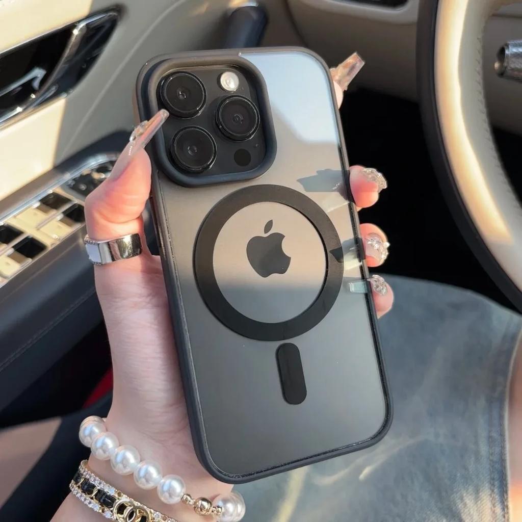 Роскошный Прозрачный Чехол с Беспроводной Зарядкой Magsafe Для iPhone 17 16 15 14 13 12 11 Pro Max Plus Магнитный Бампер Чехлы Обложка
