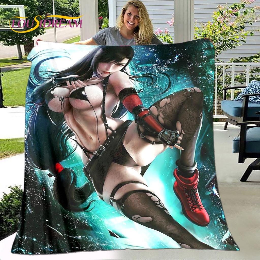 Tifa Aerith, сексуальное кружевное аниме для девочек, мягкое плюшевое одеяло, фланелевое одеяло, одеяло для гостиной, спальни, кровати, дивана, чехол для пикника