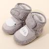Зимняя детская обувь для первых шагов: 0-1 год, Теплые на флисовой подкладке, Защита от падений, Милые зимние сапожки