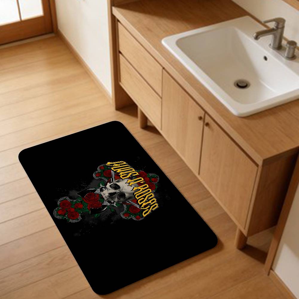 Rock G-Guns N-N R-Rose Band Room Mats Anti-slip Absorb Water Long Strip Cushion Bedroon Mat Household Carpets