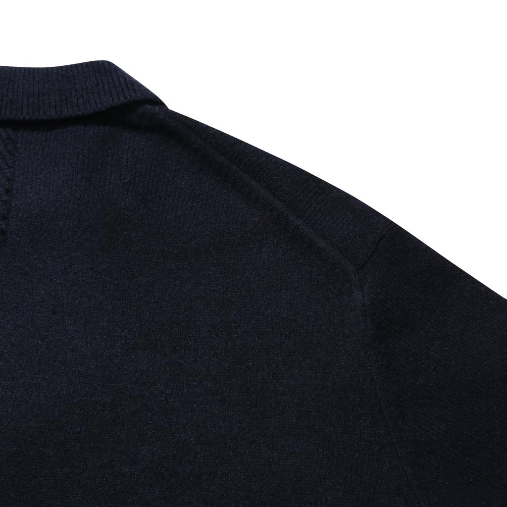 LEDEPT Washable Half-Zip Collar Knit [Navy]
