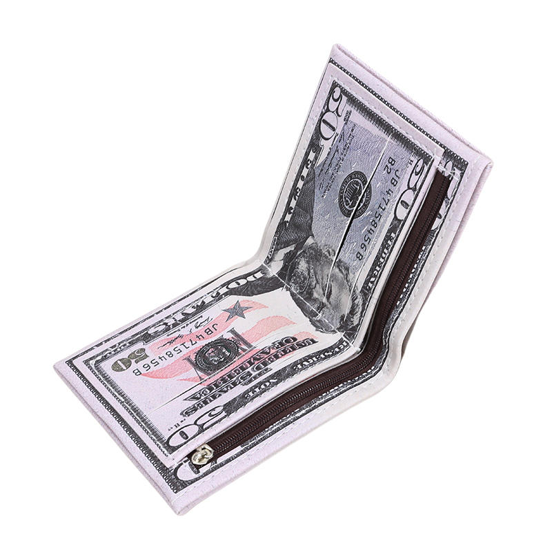Мужской персонализированный ретро-кошелек двойного сложения с креативным стилем, множеством отделений для карт, классический короткий кошелек двойного сложения с рисунком долларовой купюры США