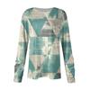 Women's Fashion Casual Long Sleeve Print Round Neck Pullover Top Blouse