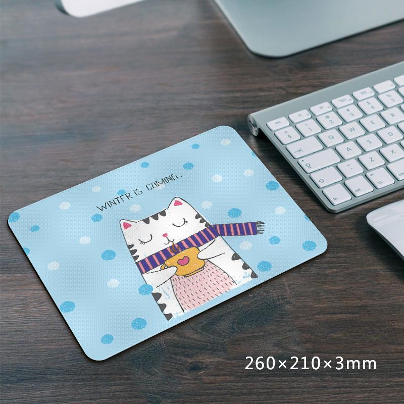 210*260*3mm Mouse Pad Non-Slip Office Tables Desk Mat Oil Painting Style Mouse Carpet Rubber Base Desktop Pad