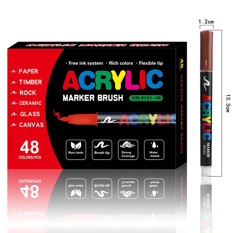 8101 Акриловые маркеры с мягким наконечником - 12/24 цвета для студенческого творчества, DIY и граффити